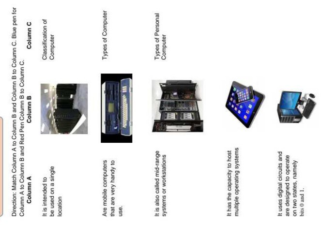 SOLVED: Direction: Match Column A to Column B and Column B to Column C ...