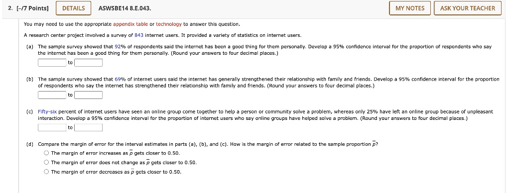 Video Solution: Details Aswsbe14 8.e.043. My Notes Ask Your Teacher You 