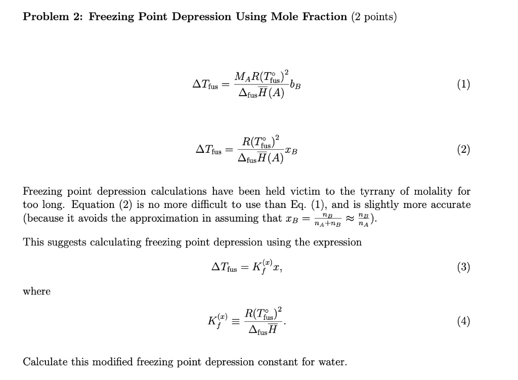 Freezing Point Depression Equation 3196