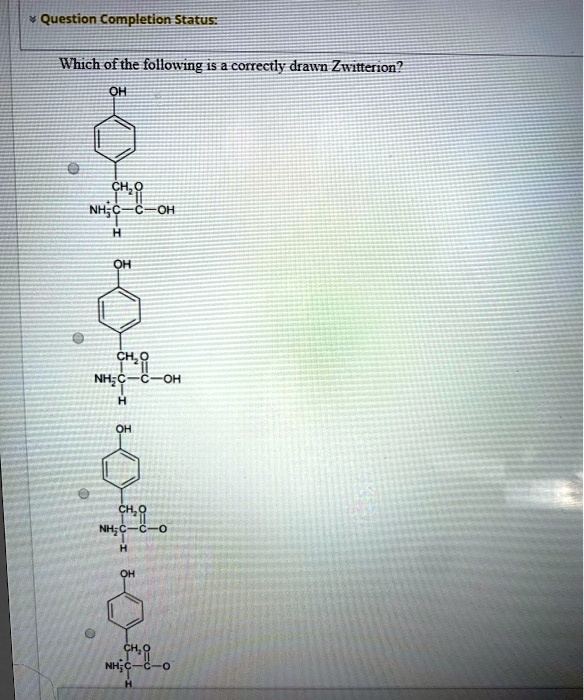 Which of the following is a correctly drawn Zwitterion?