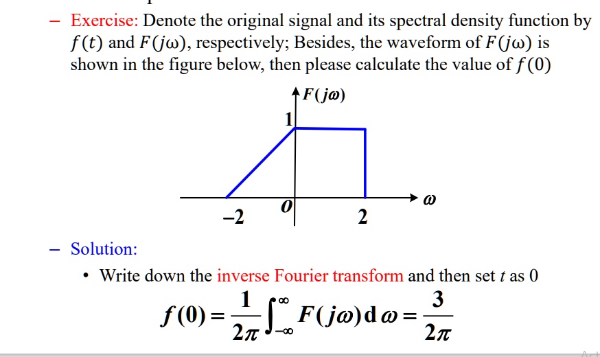 exercise denote the original signal and its spectral density function ...