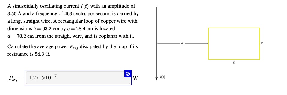 SOLVED: Sinusoidally oscillating current (I(t)) with an amplitude of 3. ...