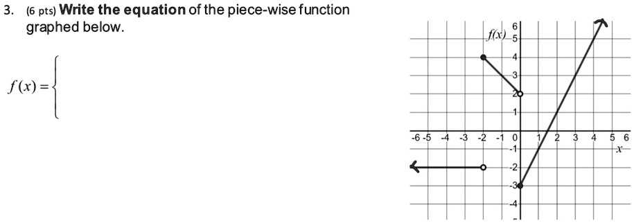 3.(6 Pts) Write The Equation Of The Piece-wise Function Graphed Below 