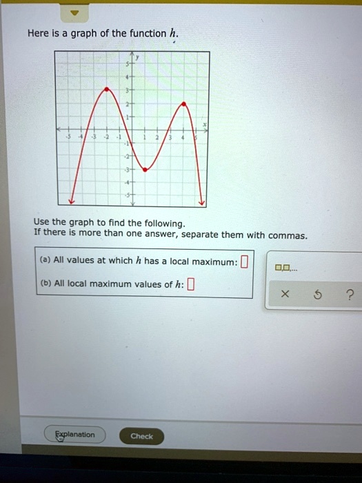 SOLVED: Here is a graph of the function h. Use the graph to find the ...