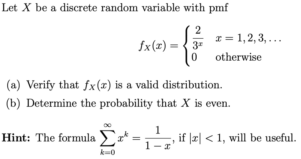 Solved:let X Be A Discrete Random Variable With Pmf 2 1 = 1,2,3, 32 