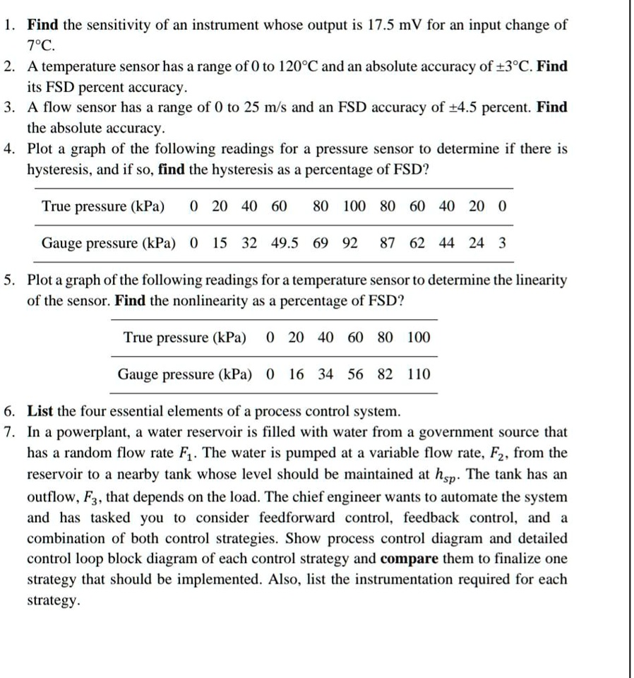 SOLVED: 1. Find the sensitivity of an instrument whose output is 17.5 ...