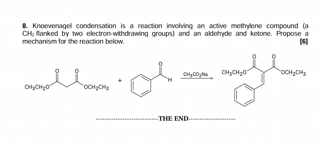 8 knoevenagel condensation is a reaction involving an active methylene ...