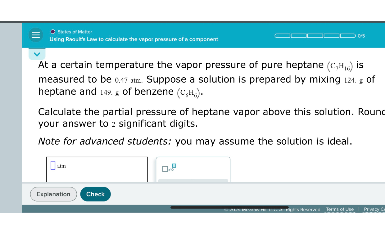 States of Matter Using Raoult's Law to calculate the vapor pressure of ...