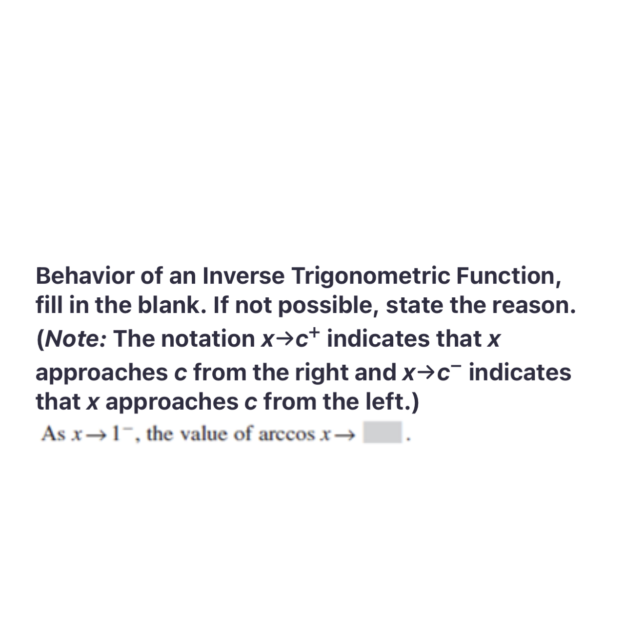 SOLVED Behavior Of An Inverse Trigonometric Function Fill In The solved-behavior-of-an-inverse-trigonometric-function-fill-in-the