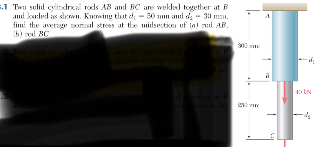 SOLVED: .1 Two Solid Cylindrical Rods A B And B C Are Welded Together ...