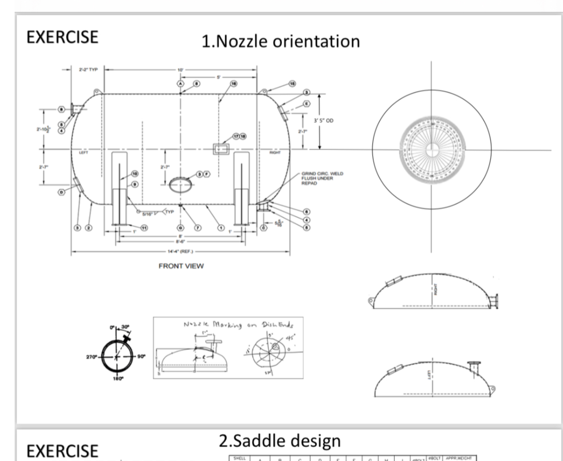 SOLVED EXERCISE 1.Nozzle orientation EXERCISE 2.Saddle design