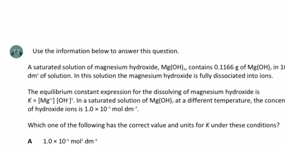 SOLVED 14. Use the information below to answer this question. A