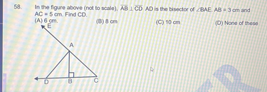 59. In the figure above (not to scale), AB⊥CDAD is the bisector of ∠BAE ...