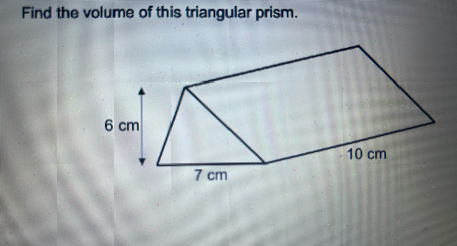 Find the volume of this triangular prism.