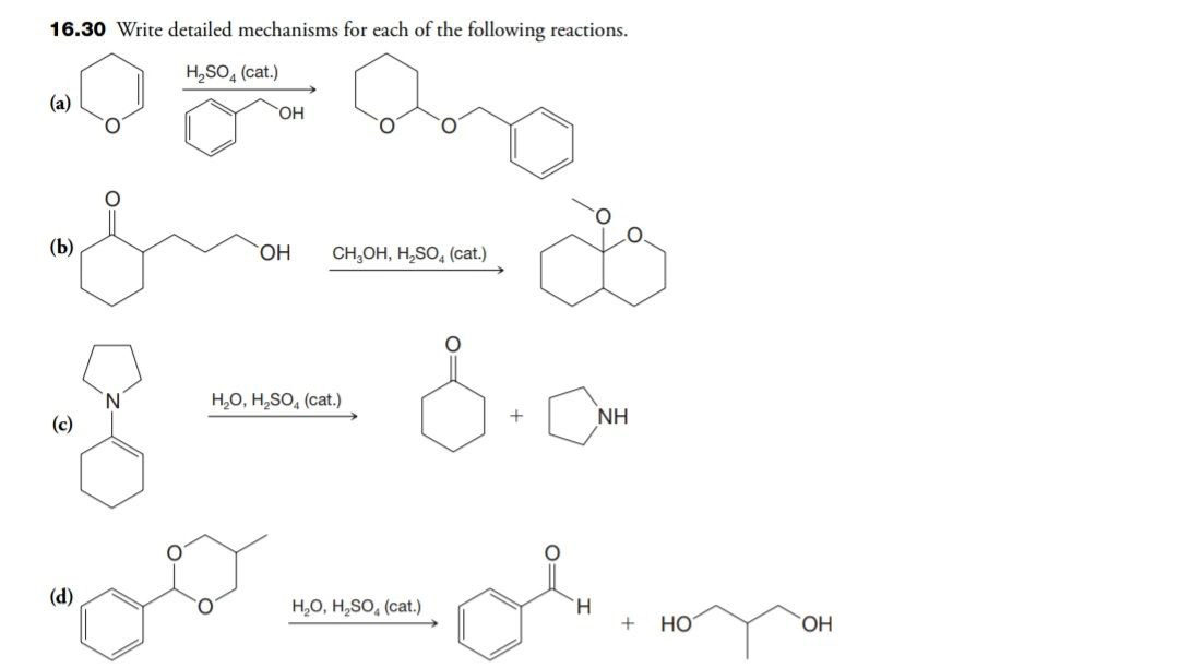 SOLVED: 16.30 Write detailed mechanisms for each of the following ...