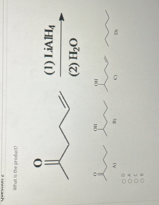 What is the product?
(1) ∏^* A ^-1 a
(2) T^2(2  m^2.
A)
B)
C)
D)
D
A
C
B