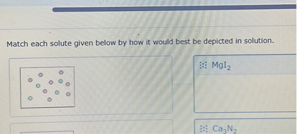 match each solute given below by how it would best be depicted in ...