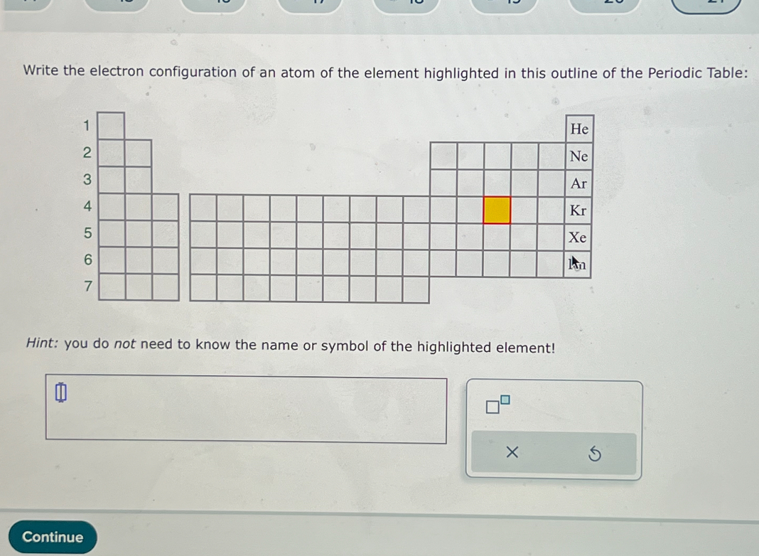 SOLVED: Write the electron configuration of an atom of the element ...