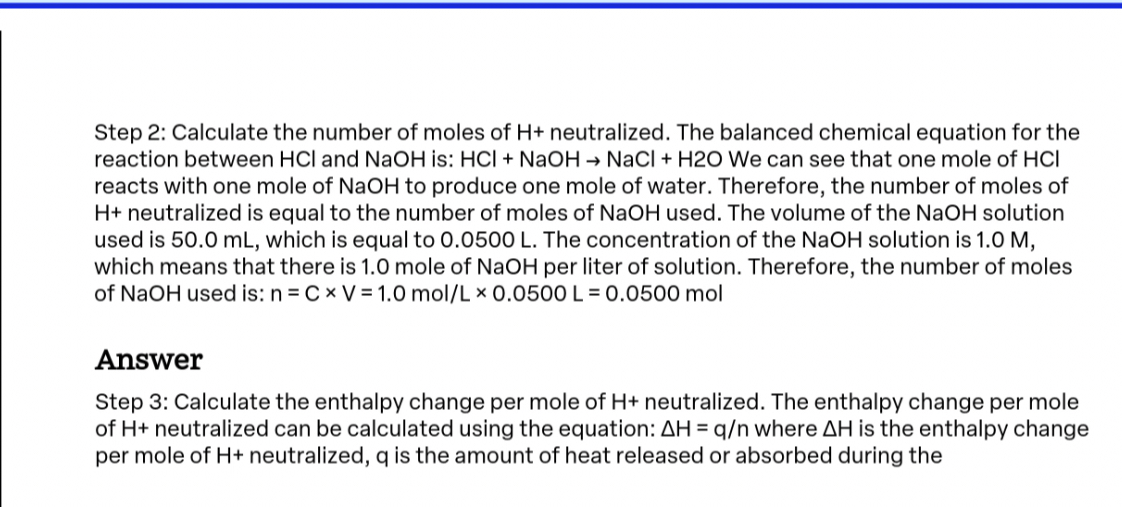 SOLVED Step 2 Calculate the number of moles of H+ neutralized. The