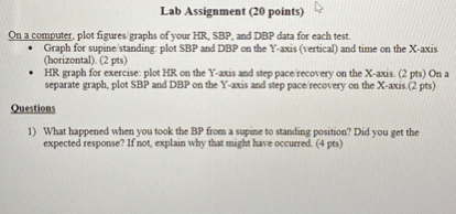 SOLVED: Lab Assignment (20 points) On a computer, plot figures graphs ...