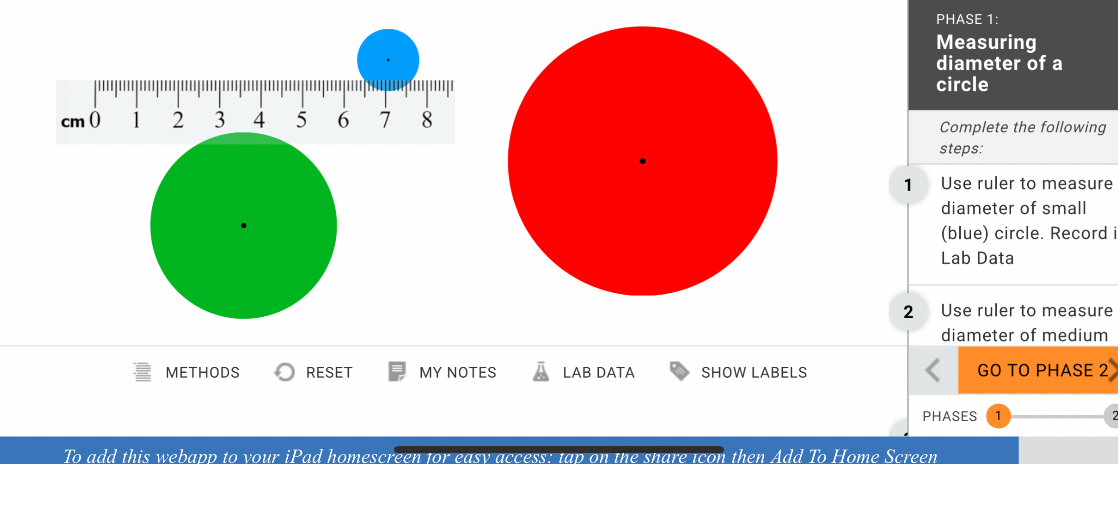 Measure Diameter Using Ruler PHASE 1: Measuring diameter of a circle Complete the following steps: 1 ...