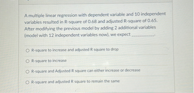A multiple linear regression with dependent variable and 10...