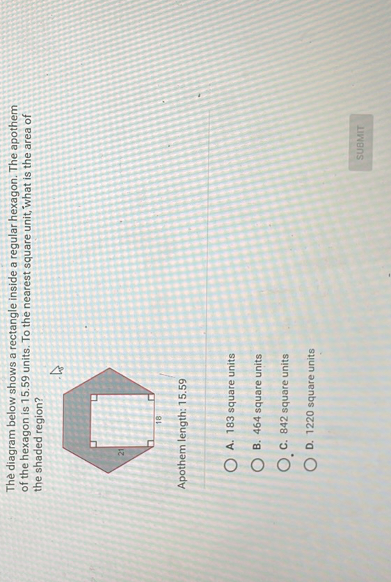 SOLVED: The diagram below shows a rectangle inside a regular hexagon ...