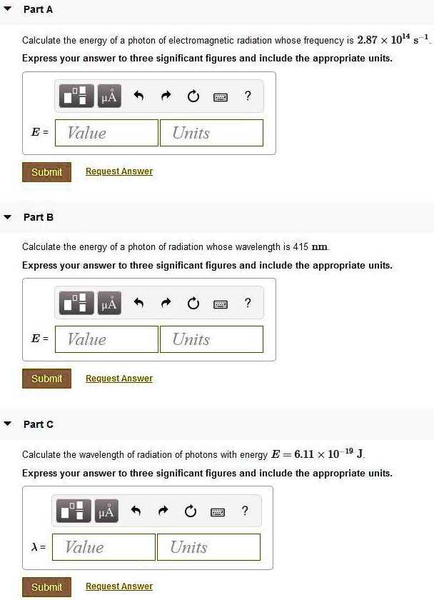 calculate the energy of a photon of electromagnetic radiation whose frequency is