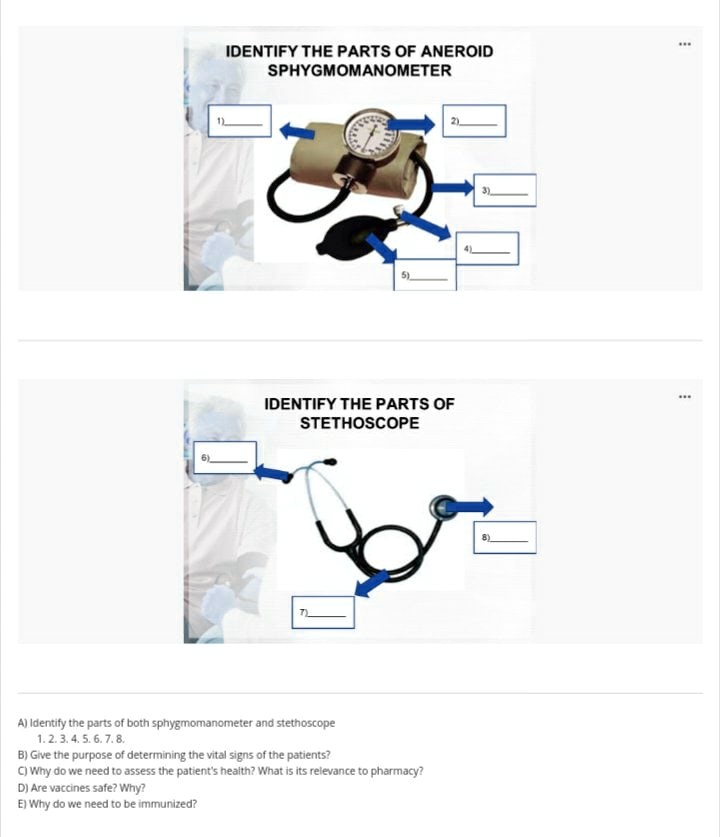 SOLVED FQ2 HA/I Test content IDENTIFY THE PARTS OF ANEROID