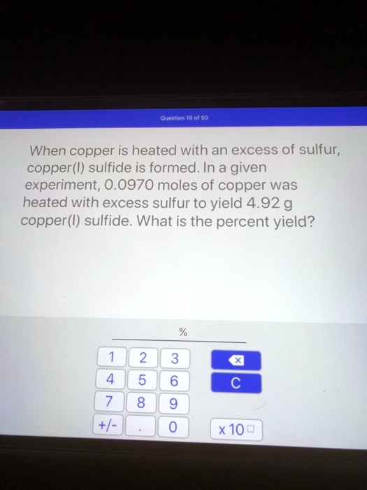 SOLVED Orcstlon aol 60 When copper is heated with an excess of sulfur
