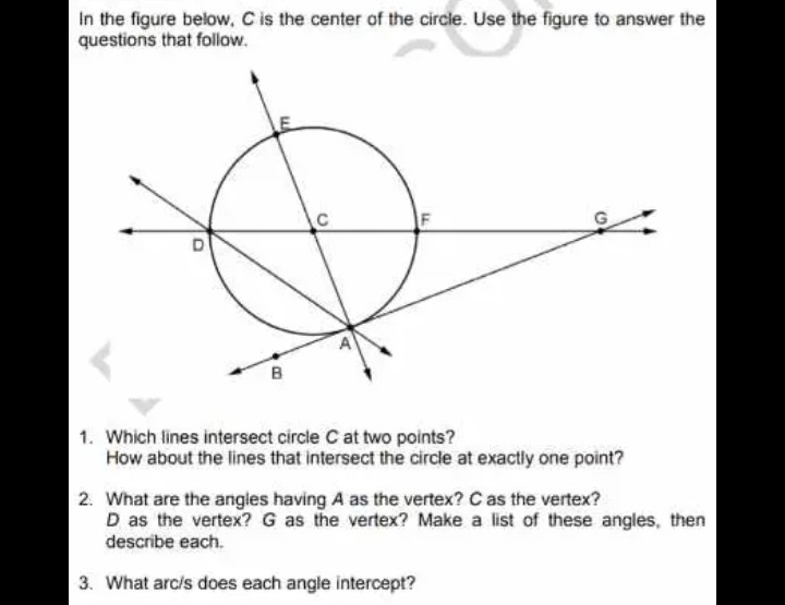 In The Figure Below C Is The Center Of The Circle Use The Figure To In The Figure Below C Is The Center Of The Circle Use The Figure To