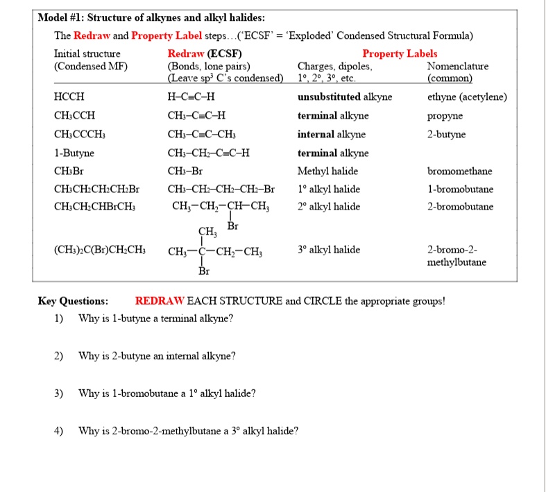 SOLVED Model 1 Structure Of Alkynes And Alkyl Halides The Redraw solved-model-1-structure-of-alkynes-and-alkyl-halides-the-redraw