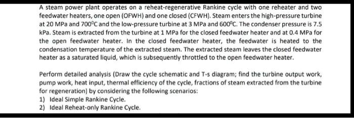 SOLVED: Draw the cycle schematic and T-s diagram for all questions and ...