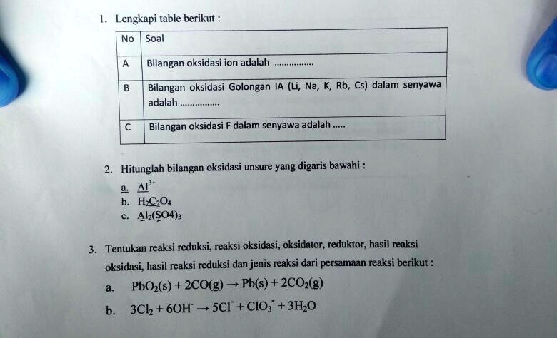 SOLVED: Ada Yang Bisa Bantuin Aku Gak Ya? Tugas Kimia Ini Lengkapi ...