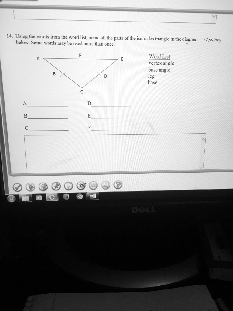 SOLVED 'Lesson 10 congruent triangles unit test 14. Using the words