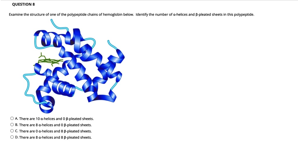 SOLVED QUESTION 8 Examine the structure of one of the polypeptide