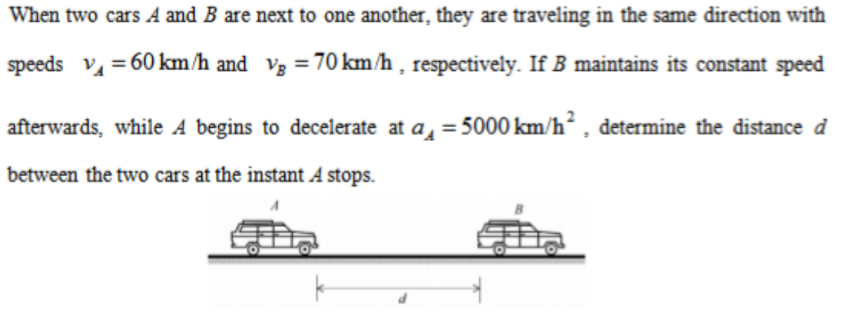 SOLVED: When Two Cars A And B Are Next To One Another, They Are ...