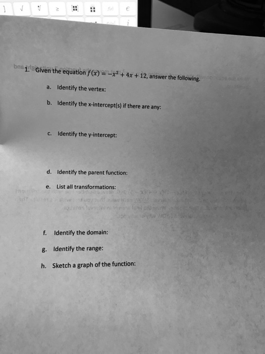 1 Onggiven The Equation F R X 4x 12 Answer Itprospt