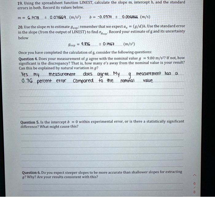 19. Using the spreadsheet function LINEST, calculate … SolvedLib