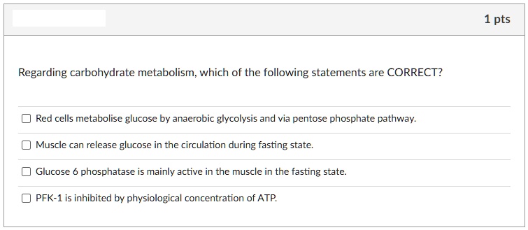 Which Of The Following Statements Regarding Metabolism Is False SOLVED:1 pts Regarding carbohydrate metabolism, which of the following