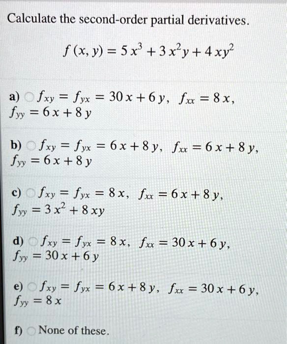 Second order online partial derivative calculator