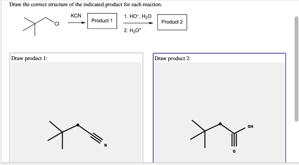 SOLVED Text Draw the correct structure of the indicated product for