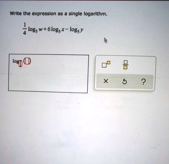Video solution write the expression as a single logarithm log w