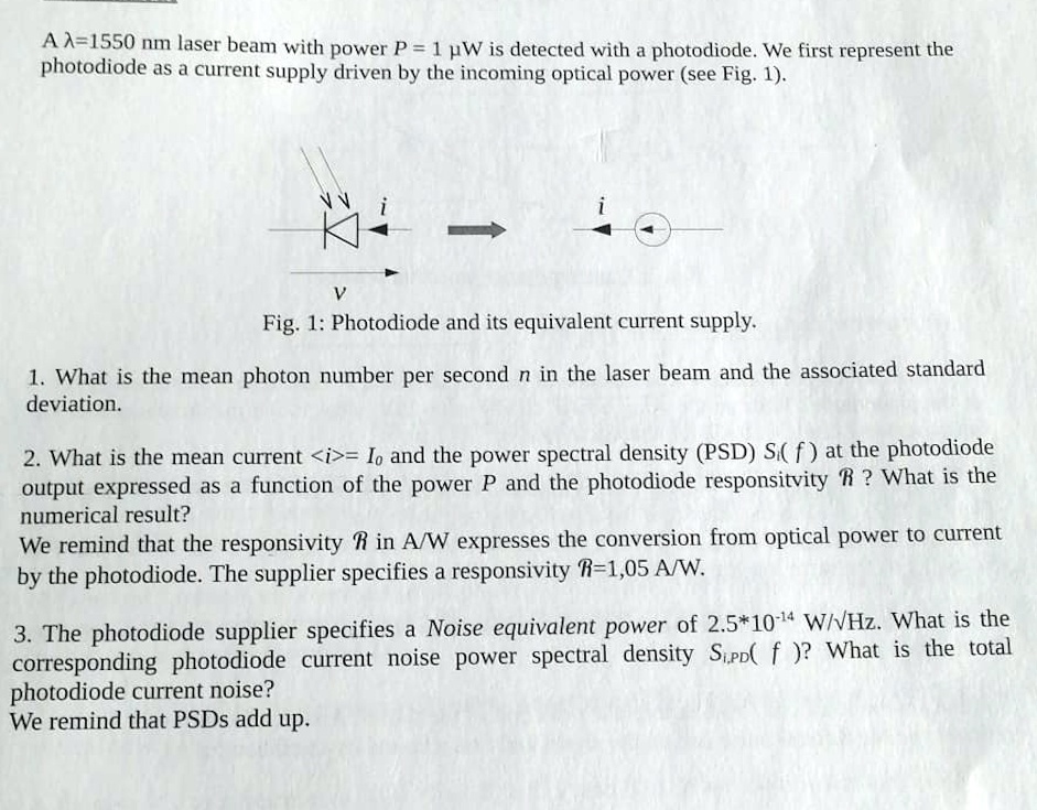 SOLVED Photodiode as a current supply driven by the optical