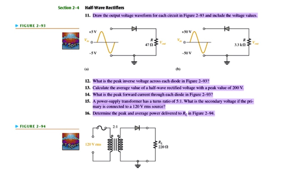 Section 24 HalfWave Rectifiers 11. Draw the output voltage waveform