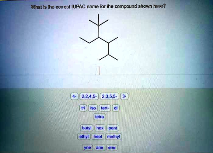 What Is The Correct IUPAC Name For The Compound Shown… - SolvedLib