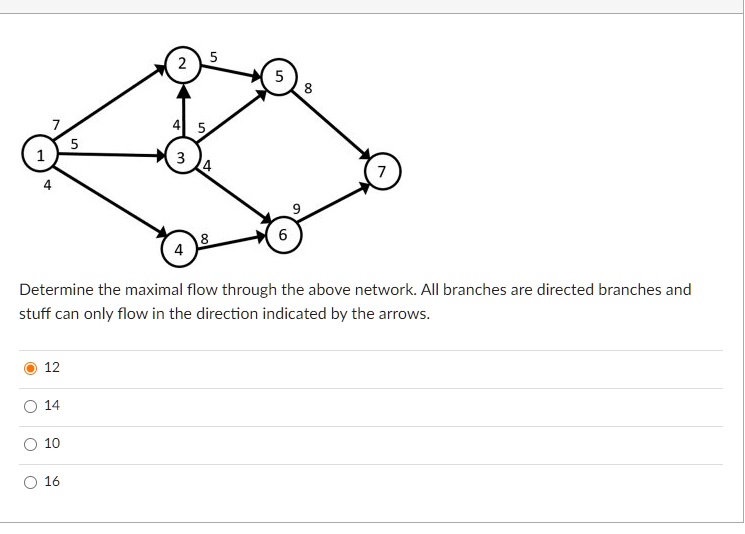 SOLVED: Determine the maxima flow through the above network All ...