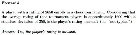 Solved A player with a rating of 2650 enrolls in a chess