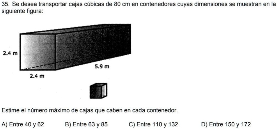 SOLVED: se desea transportar cajas cúbicas de 86 centímetros en