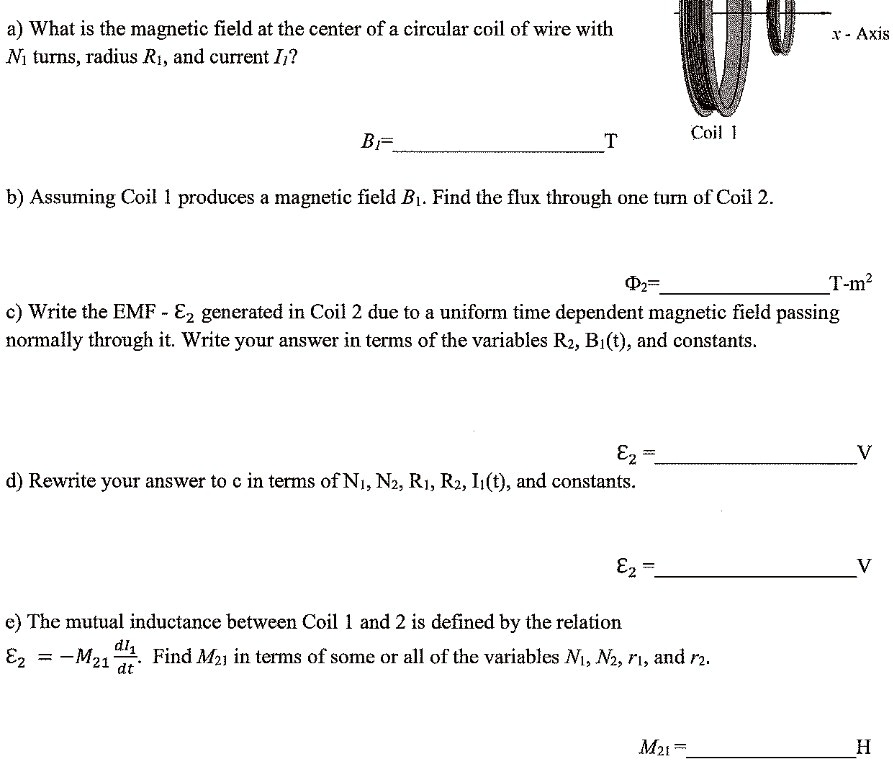 a) What is the magnetic field at the center of a circular coil of wire ...